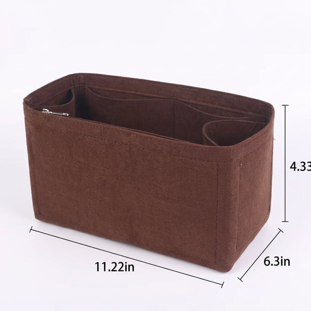 Coffee Multi-Pocket Felt Handbag Organizer - Picture 5 of 6